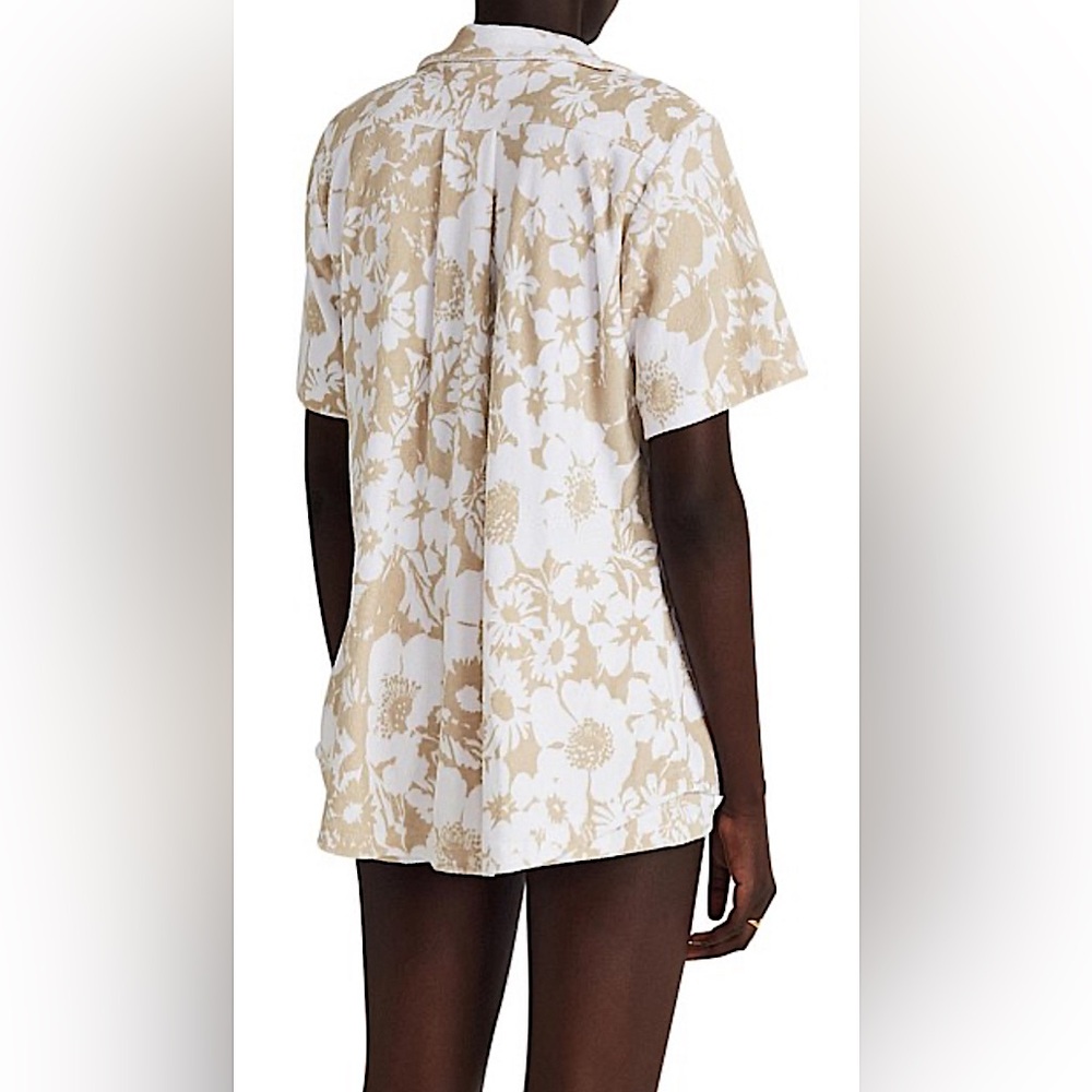 Faithfull The Brand NWT Montina Caronia Floral Sand Short Sleeve Shirt **Sz 4** - Picture 4 of 9
